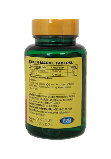Vitapol Vitamin D3 Vitamin K2 100 Softgel Ocak 2025