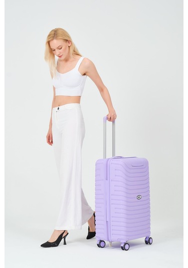 Keo-plus Lila Orta Boy Silikon Kırılmaz Pp Valiz Siyah