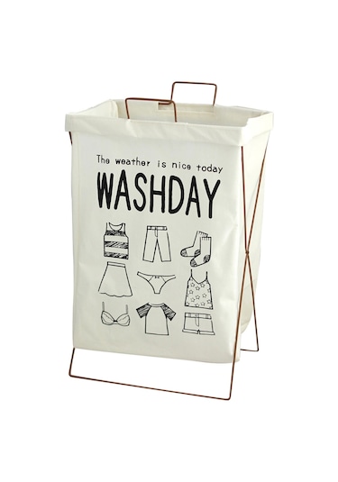 Cbtx 52 L Katlanabilir Çamaşır Sepeti Demir Raf Pamuk Keten Kirli Giysiler L Yıkama Günü Diğer