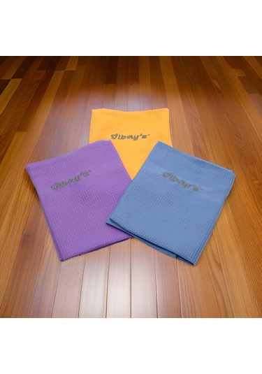 İlbays 3'lü Mikrofiber Temizlik Bezi Mavi-sarı-mor Gri - Sarı