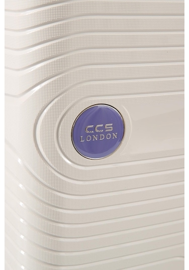 Ççs 5239 Polipropilen 3 Lü Valiz Seti Beyaz-mor Beyaz - Mor