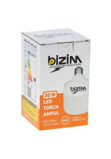 Led Torch Ampul 30w Bizim Tekli Beyaz Işık E27 Led Ampul 0 - 250 Watt Yok