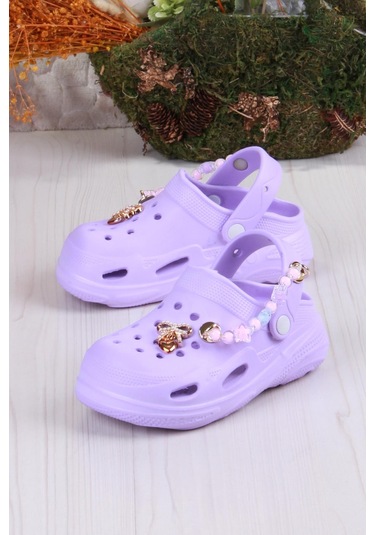Fort Clx 6990 Plaj Deniz Havuz Terliği Hafif Rahat Esnek Kız Çocuk Terlik Mor