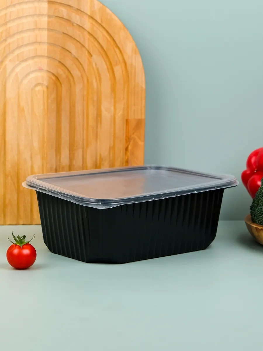 Upakovsik+ Tek Kullanımlık Kapaklı Konteyner 1000 Ml, 30 Ad 396959487 100 adet