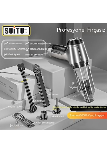 Araba Ev Tipi Fırçasız Yüksek Güçlü Üflemeli Süpürge