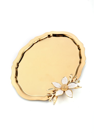 6 Adet Oval Papatlı Kahve-çay Servis Ve Sunum Tepsisi 25x20 Cm