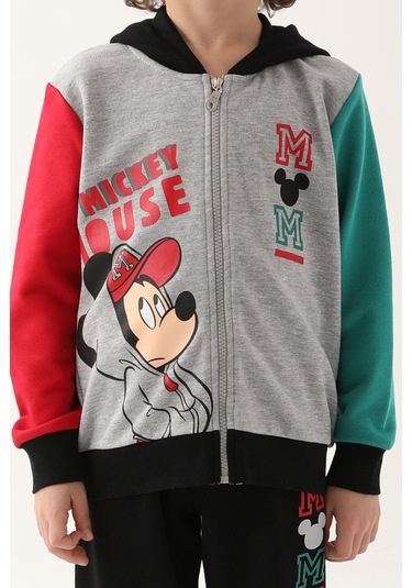 Mickey Mouse D4818-3 Çocuk  Gri Melanj Eşofman Takımı