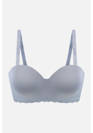 Kadın Dolgusuz Mikro Straplez Sütyen Gök Mavi Gökyüzü Mavisi