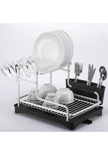 Gümüş Alüminyum Alaşımlı Bulaşık Rafı Süzgeç Mutfak Depolama Kurutma Raf Tepsisi Aşırı Lavabo Gereçleri Tutucu Drenajı Raflar Ve Amp Tutucular -
