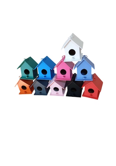 S.t Koleksiyon Hobi Antika Mdf Boyalı Dekoratif Kuş Yuvası 10'lu