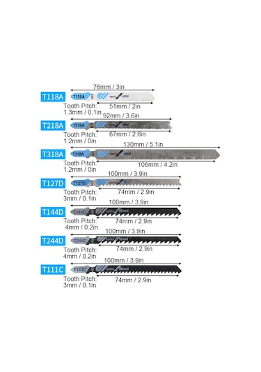 Maiyame 48'li T Saplı Testere Blades Seti Hss & Sk5 Karbon Çelik Ahşap, Metal, Alüminyum Kesim Dayanıklı Saklama Kutusu Ev Ve İşletme Kullanımı
