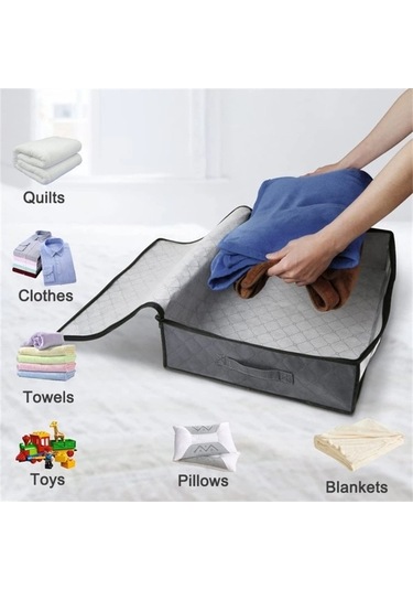 Dancemonkey Tasarım Saplı Katlanabilir Oyuncak Kıyafet Dokumasız Cbtx Çantası Bej Battaniye 4 140l