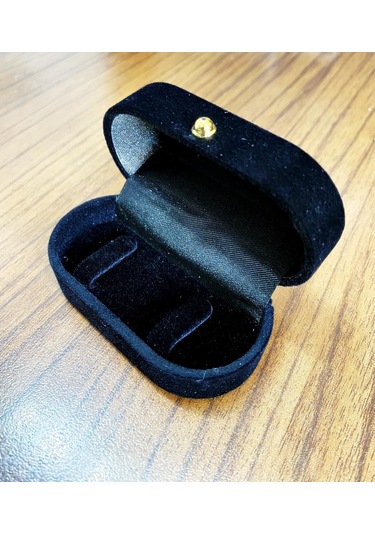 Siyah Kadife Hediye Bayan İnce Yüzük Kutusu Tkt01 Siyah