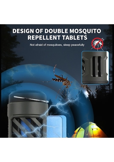 Maoyaya Led Sivrisinek Kovucu Kamp Işık Dış Aydınlatma El Feneri Çok Fonksiyonlu Kamp Işık Tripod Kamp Işıkları Siyah Siyah