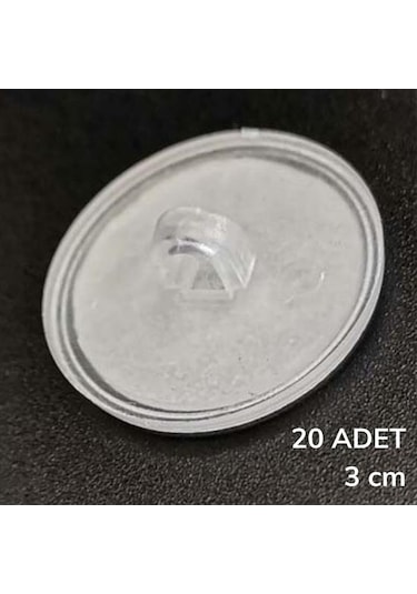 20 Adet Şeffaf Yuvarlak 3 Cm Çaplı Güçlü Disk Yapışkanlar 5361 Çok Renkli