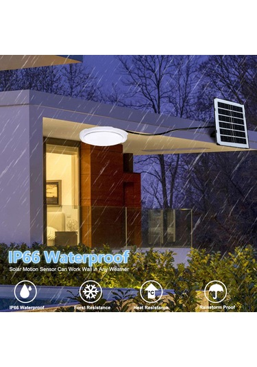 Tenfowee Güneş Enerjili 65w Led Tavan Lambası - 60 Işık Diyotlu, Ip66 Su Geçirmez, Uzaktan Kumandalı Beyaz