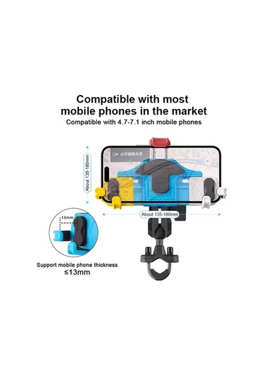 Wondernest Motoslg Yengeç Motosiklet Telefon Kelepçe Braketi O-tipi Sarı Mavi Beyaz Aksesuar Sarı Mavi Beyaz
