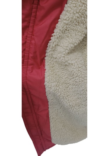 Kız Çocuk /erkek Çocuk Önü Fermuar Cepli Kapüşonu Çıkabilen Peluş Astarlı Kırmızı Renk Mont Kırmızı