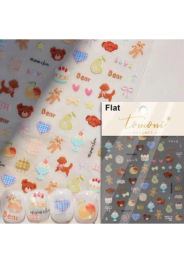 Flybuy Sevimli Ayı Köpek Hayvan Desenli Kek Tatlı Kiraz Yıldız Sticker To4351