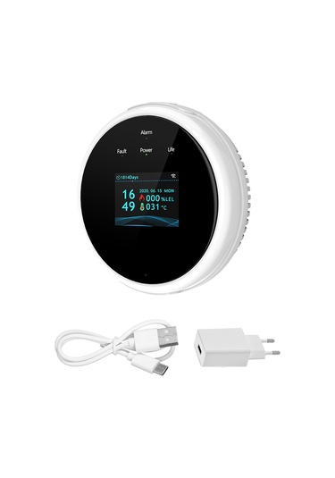 Ranyeek Ev Gaz Alarmı, Wifi Tuya Uygulamalı, Lpg Ve Doğal Gaz Algılayıcı, 70db Sesli Uyarı, 12v Solenoid Valfi, Avrupa Standartı Eu Plug