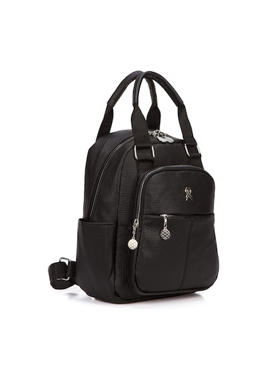 Newish Polo Kadın Deri Monica Sırt Çantası New309 Siyah