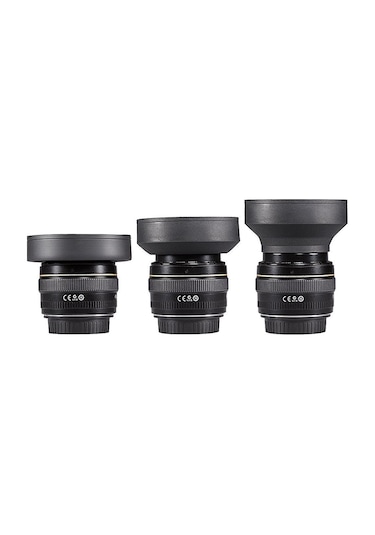 67 MM Üç Kademeli Kauçuk Lens Hood (Parasoley)