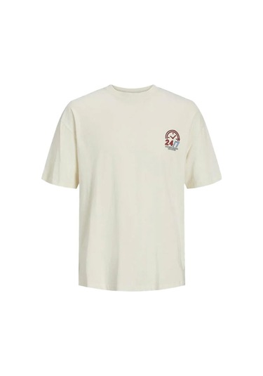Jack & Jones Jortoast Tee Ss Crew Neck Erkek T-shirt 12254168-buttercream-gri