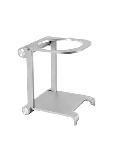 Trendooze Küçük Gümüş Renkli Katlanabilir Alüminyum Manuel Braketi Demleme El Aparatı Gümüş