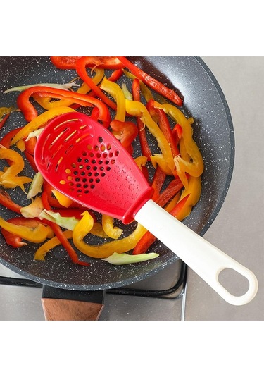 Suntek Pişirme Spatula Gereçler Isıya Dayanıklı Kırmızı Kırmızı Çok Renkli
