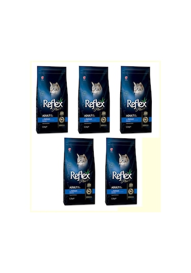 Reflex Plus Somon Balıklı Yetişkin Kedi Maması 5 x 1500 G