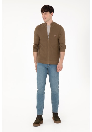 U.s. Polo Assn. Erkek Haki Hırka Triko 50288871-vr027 Haki