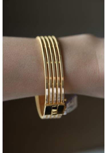 Yenigün Kuyumculuk 14 Ayar Altın 5 Li Ajda Bilezik Modeli Kelepçe Klp15937 Sarı Altın