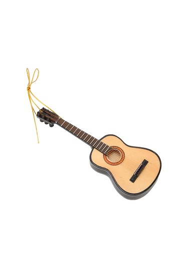 Vkemall Klasik Gitar Miniatur Ahşap Dekoratif Süs, Müzik Severlere Hediye, Noel Ağacı Asısı, Ev Ofis Dekoru