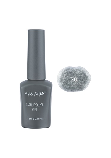 Alix Avien Uv Kalıcı Gri Simli Jel Oje 20 Gel Polish 12 Ml