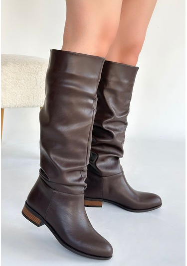 Winda Kahverengi Cilt Körüklü Çizme Kahverengi