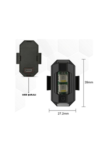 Kablosuz Mini Led Usb Şarjlı 7 Renk Led - Araba Motosiklet Dro...