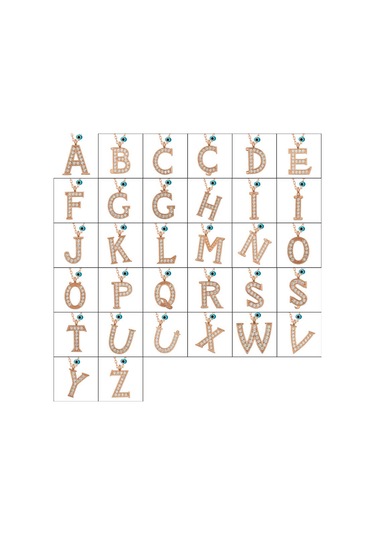 Kenpazar 925 Ayar Gümüş Nazar Rose H Harfi Kadın Gümüş Kolye Çok Renkli