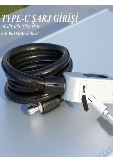 Akıllı,parmak İzli,çelik Halatlı Bisiklet/scooter Kilidi