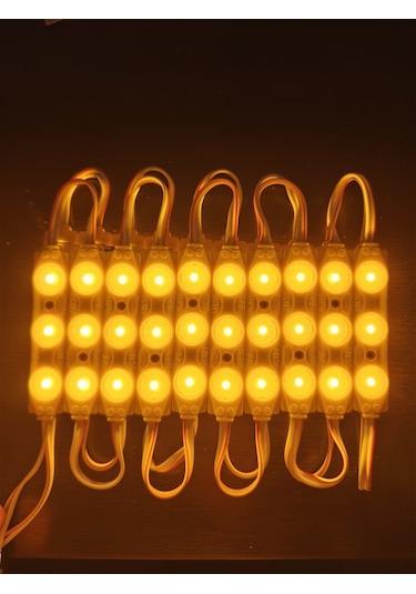 Parmak Led Lamba Amber Turuncu 3 Led 140 Lümen 12 Volt 10,lu
