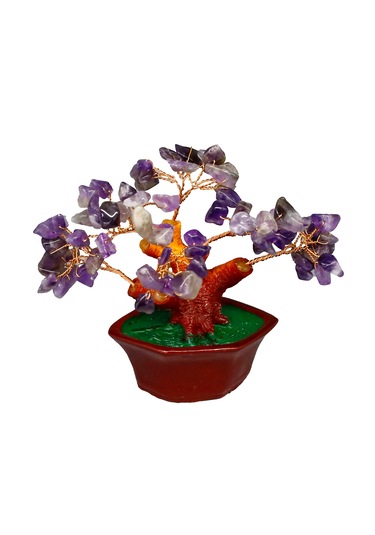 Ametist Doğal Taşlı Bonsai Hayat Ağacı - Dekoratif Ve Şifalı Ener