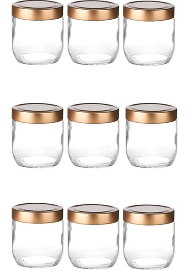 Cosiness 9 Parça Cam Kavanoz Seti Bronz