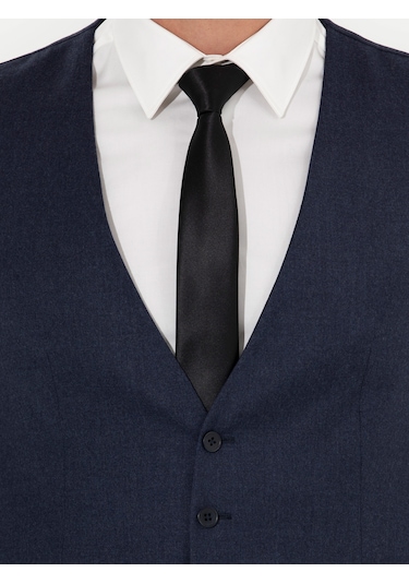Cacharel Lacivert Slim Fit Yün Karışımlı Yelek