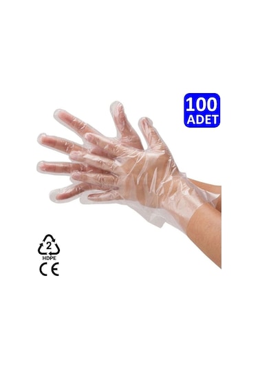 Şeffaf Poşet Eldiven- 100 Adet 50 Çift Şeffaf 3 X 4
