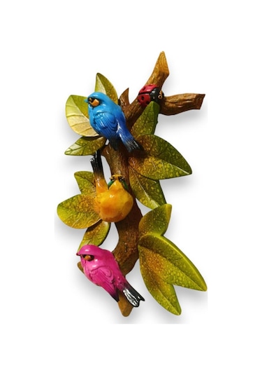 Dekoratif Canlı Renk Sevimli Kuşlar Figürlü Duvar Süsü Zarif Ev Ve Bahçe Dekorasyonu İçin Şık Aksesuar