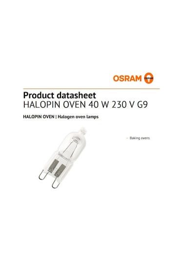 G9 Halojen Ampul 40W Osram Halopin 3000K