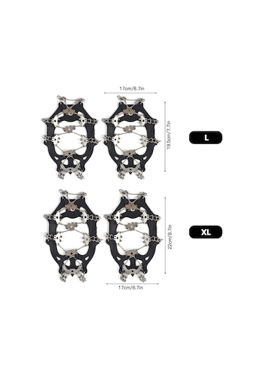 Vkemall 32 Dişli Paslanmaz Çelik Buz Tırnağı - Kaymayı Önleyen Ayakkabı Aksesuarı