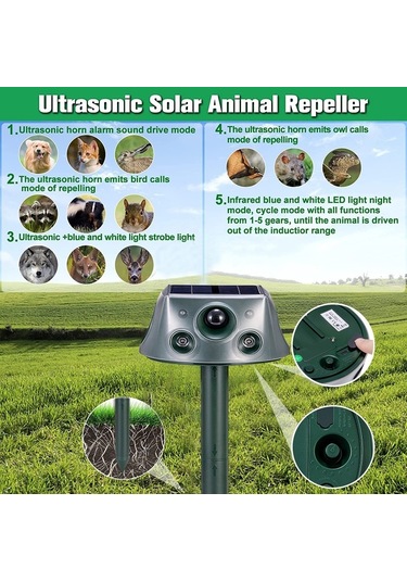 Cbtx SK031 Dört Taraflı Güneş Enerjili Ultrasonik Hayvan Kuş Kovucu