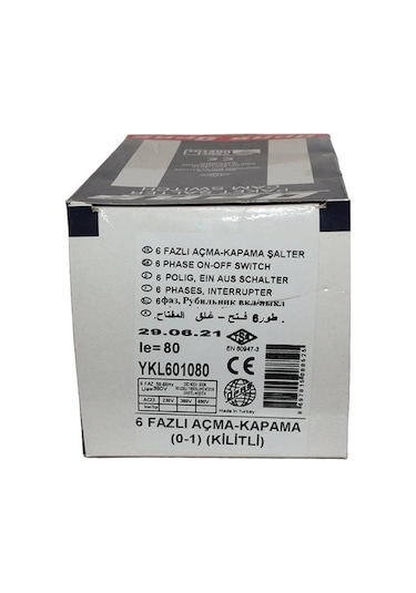 OPAŞ 6X80A 0-1 Aç-Kapa Kilitli Şalter