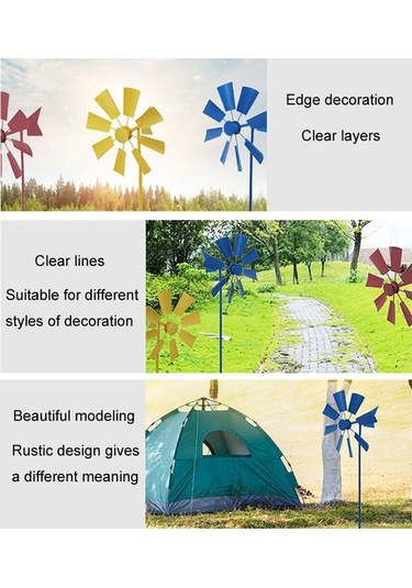 Pazly Zanaat Süs Rustik Peyzaj Kırmızı Fırıldak Ekler Dönen Dekorasyon Bahçe Açık Ow