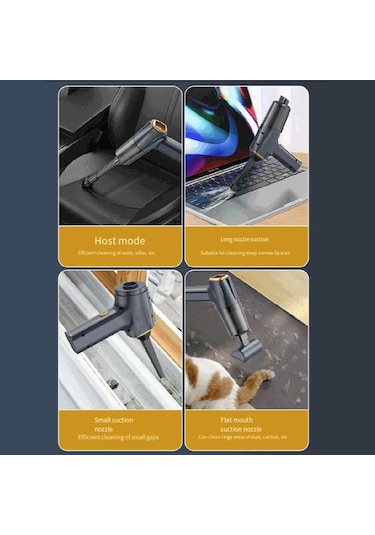 Crackedice Taşınabilir Kablosuz Araba Elektrikli Süpürgesi Güçlü Emiş El Tipi Elektrikli Süpürge